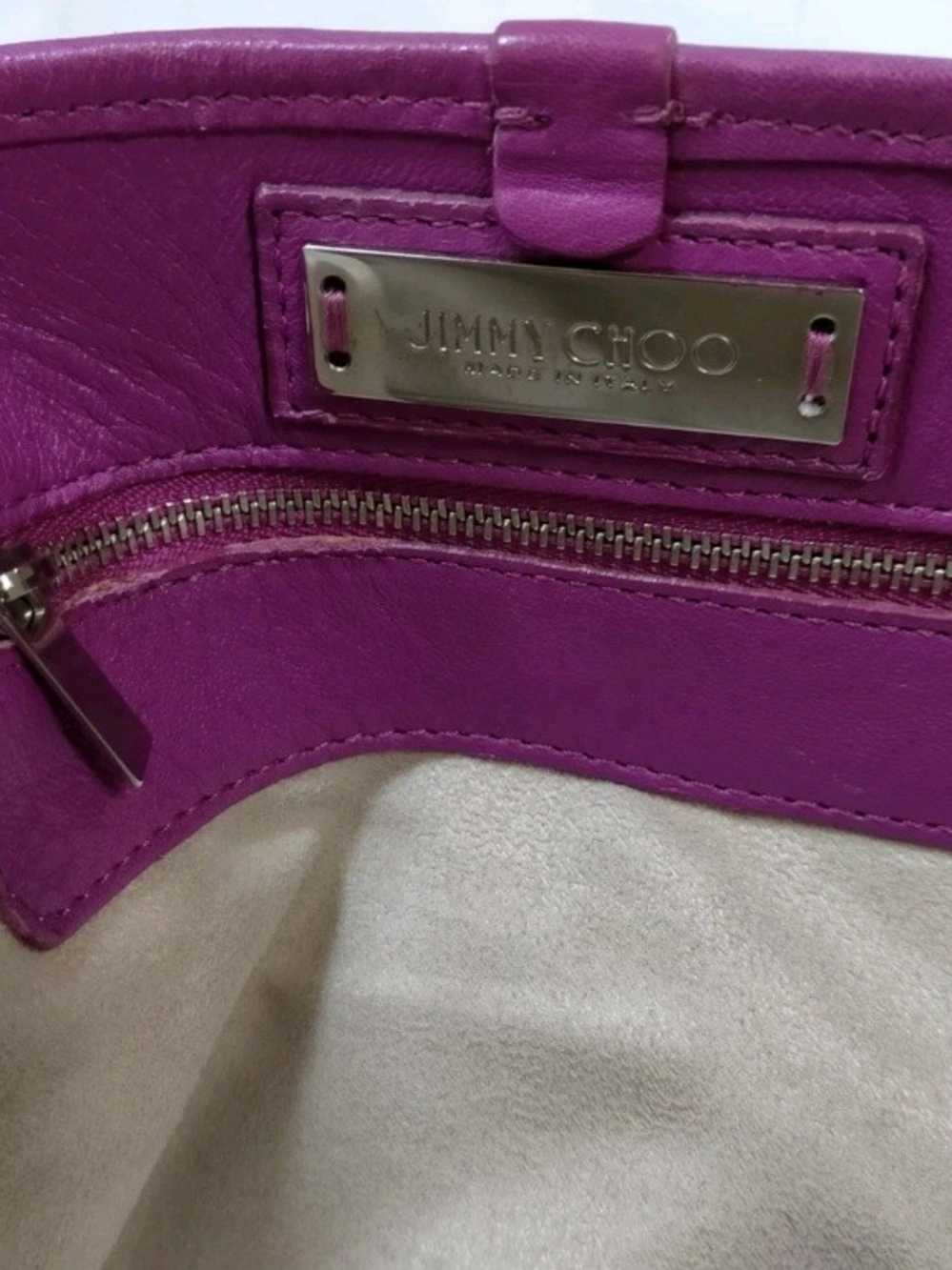 EUC Authentic Jimmy Choo Sasha S Star Studded Leather Tote Bag - Purple - Picture 5 of 9